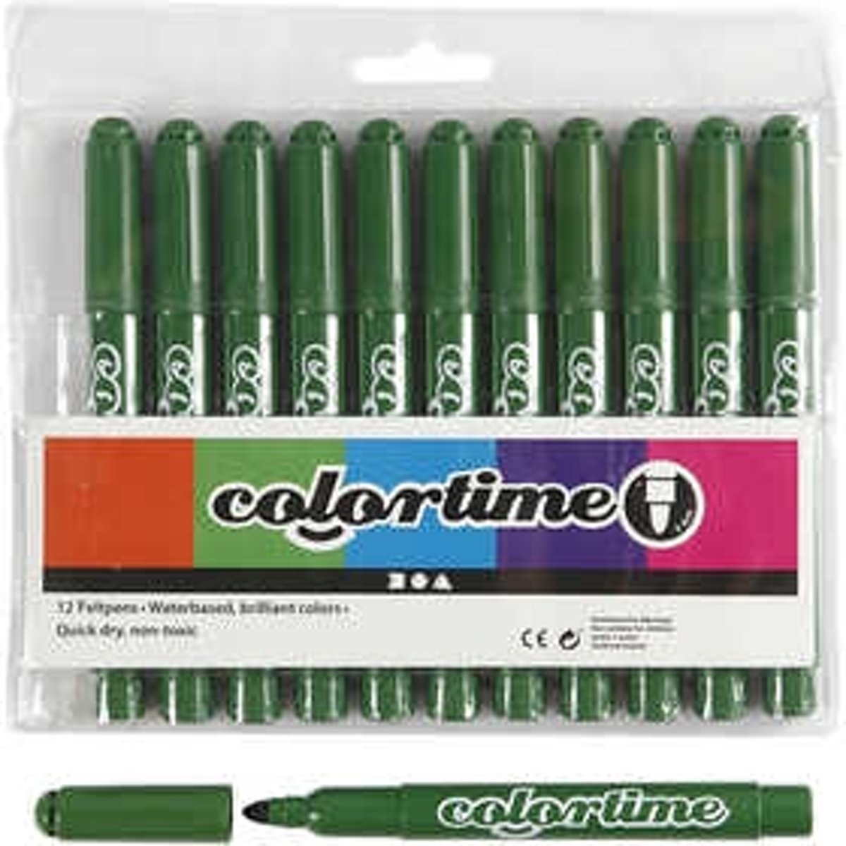 Colortime stift, lijndikte: 5 mm, dennegroen, 12stuks [HOB-37359]